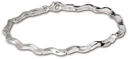 SilberDream Armband Welle 925 Sterling Silber matt 19cm Karabiner D2SDA402 ein schönes Geschenk zu Weihnachten, Geburtstag, Valentinstag für die Frau
