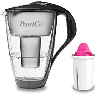 GLAS-Wasserfilter PearlCo (anthrazit) mit 1 Magnesium classic Filterkartusche - Made in EU