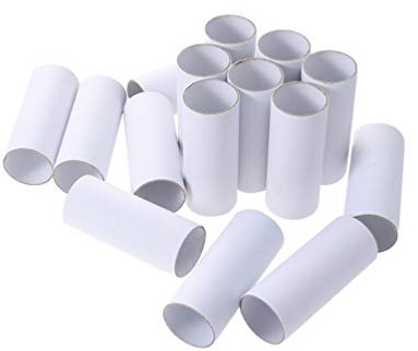 SUPVOX Craft Rolls 10pcs White Kraft Paper Tubes for DIY Crafts Art Handmade Projects (4x4x15cm) - ART_MEDIA_PAPER