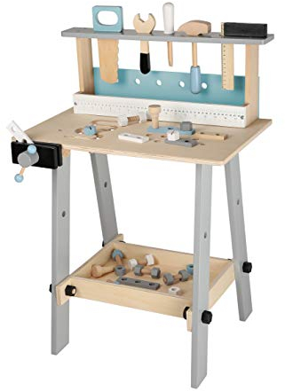 Bayer Chic 2000 - Kinder-Werkbank aus Holz mit Werkzeug und Zubehör, Werkzeugbank, Spielzeug-Werkbank für Kinder ab 3 Jahren