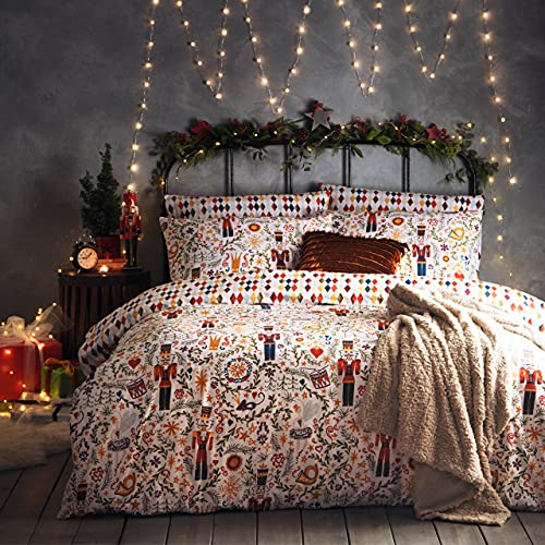 furn. Nutcracker Duvet Cover Set, Polycotton, Multi, Super King