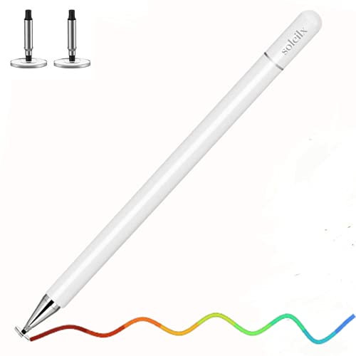 soleilx Penna per Tablet Universale - Penna Touch Pennino Touch Screen Pennino per tablet Compatibile con Apple Pencil, Iphone, Ipad, Smartphone e Tablet android Penne per Cellulare Telefono (Bianco)