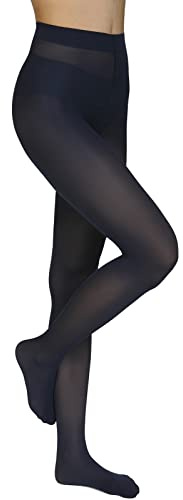 Annes styling Collant Donna Microfibra 40 Den Opachi Calze Donna Eleganti e Morbide Collant Classici per Tutte le Stagioni Comfort Fit Senza Cuciture con Tassello in Cotone Blu Taglia L