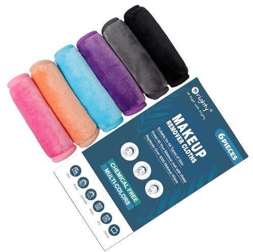 Orighty Make-up-Entferner Tücher 6 Packs, Make-up-Entfernung Gesicht Reinigungstuch, wiederverwendbare Mikrofaser Gesicht Reinigungstücher, entfernen Sie sofort Schmutz mit nur Wasser, 12 x 6 in, 6 Fa