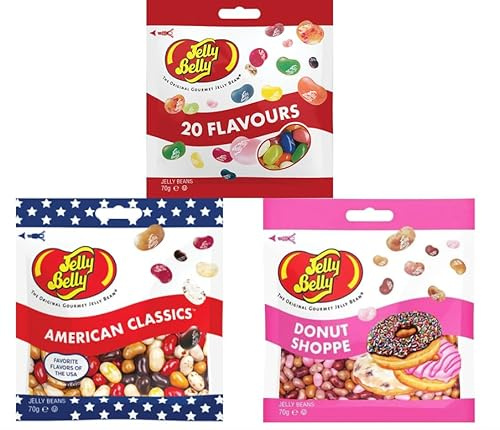 Jelly Belly Mix - 20 Flavours Mix mit den beliebtesten Sorten, American Classics, Donut Shoppe - Jelly Beans (3 x 70g)