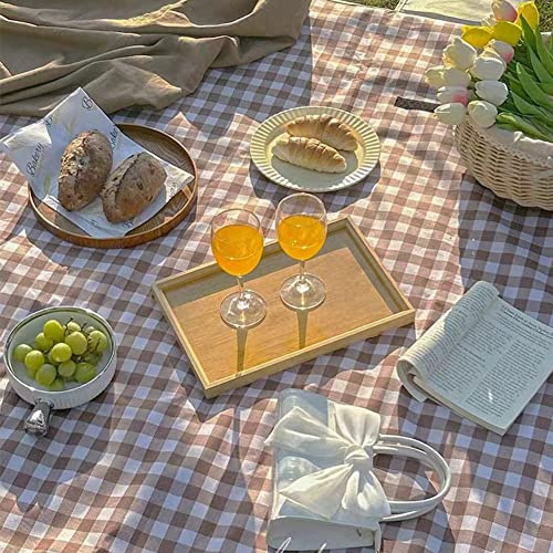 Extra stor picknickfilt strandfiltar, 203 cm x 203 cm picknickmatta vattentät sandsäker vikbar bärbar för utomhus camping vandring resor gräs park musikfestival gräsmatta (brun, 203 x 203 cm)