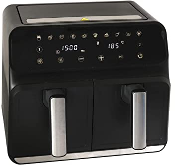 DESKI Doppel Heißluftfritteuse 2 x 4 Liter Schwarz 1700 W Touch Menüwahl