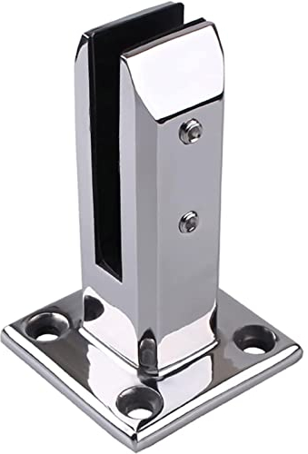 Glass Railing Post Edelstahl-Glaszaunklemme, Treppen-Pool-Klemme, Glasgeländer-Pfostenklemme, Glas-Balusterpfosten for 8 mm-12 mm/0,3-0,5 Glas (Size : 20cm/7.9in)