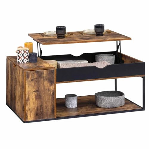 IDMarket – Mesa baja elevable Chicago maletero efecto envejecido