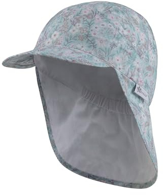 Sterntaler Casquette avec Protection de la Nuque pour Fille - Casquette pour bébé - Protège la tête Pendant Les Chaudes journées d'été - Protection Solaire UV 50+ - Doublure en Coton Doux, Turquoise