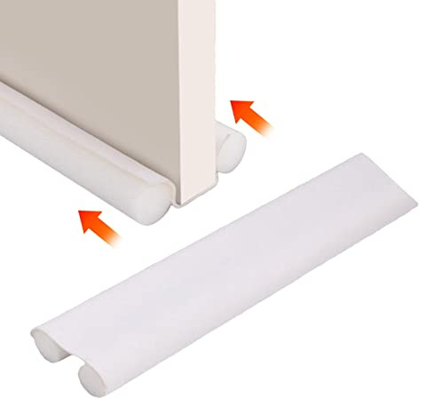 usefulbeauty Protector Aire Debajo Puerta - Burlete Puerta - 94 Cm Puerta Flexible Tira De Sellado Inferior Protector Sellador Tapón Burlete Bloqueador De Polvo De Viento Protector, Blanco