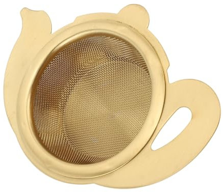 Infuseur à thé, Base Calorifuge 304 en Acier Inoxydable Passoire à thé Polyvalente Filtration Efficace pour Filtrer les Feuilles de thé (Style Théière Couleur Or)