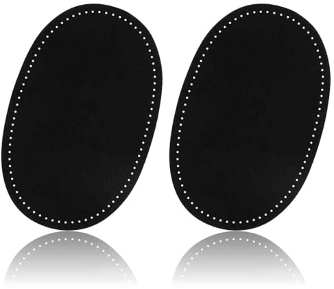 2 toppe ovali per gomiti, per maglioni, gomiti, ginocchia, vestiti, in pelle artificiale, da cucire, per gomiti, ferro da stiro, toppe di riparazione per maglioni, giacche, piumini, pantaloni (nero)