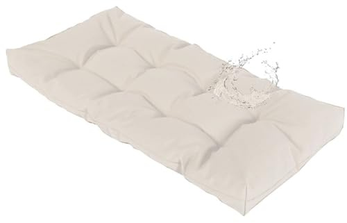 AQIGR Coussin pour Banc de Jardin 100x50 110x50 120x50 cm - Exterieur/Interieur - Coussins Assise & Dossier Souples - Confortable Coussins pour terrasse, Balcon, Banquette(Beige,45x45cm)