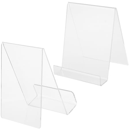 LOLIPPYY Présentoir de Librairie en Acrylique Transparent 2 Pièces Support pour Livres Albums Photo Petites Œuvres d'Art Adapté à la Maison Magasin Salle d'Exposition