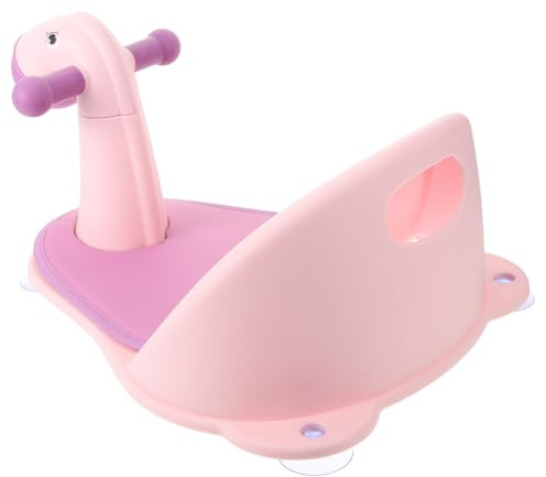 Hohopeti Asiento de Bañera para Bebés y Niños Pequeños de 6 a 12 Diseño Tipo Caballo, Material Pp y Respaldo Reposabrazos para Baño Seguro Bañera