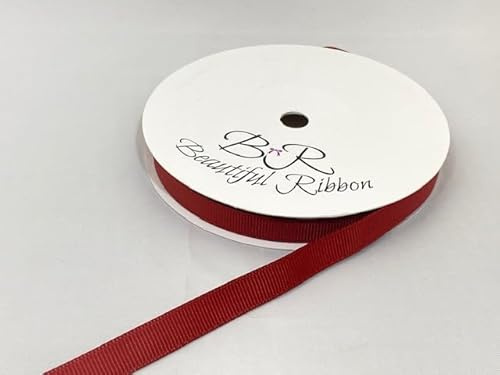 1 Full Roll Reel of 10mm x 20 metres Grosgrain Ribbed Ribbon Rust Dark Brown Double Sided 10 mm 3/8 1cm