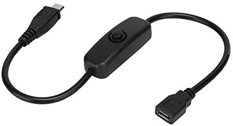 ASHATA Micro USB Kabel, Micro USB Buchse zu Stecker Verlängerungskabel mit 501 Tasten Schalter für, Micro USB Kabel mit Tasten Schalter Micro USB Stecker und Buchse