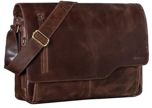 STILORD Ledertasche für Herren braun - Aktentasche mit 15.6 Zoll Laptopfach - Frauen & Männer Business-Tasche für Office, Uni & Büro - Umhängetasche 'Marlon'