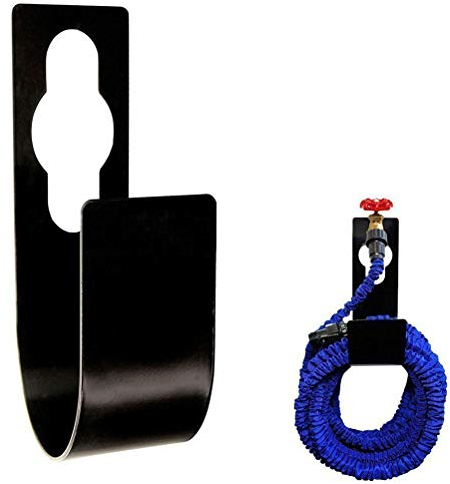 BSTCAR Supporto per tubo in acciaio inox, per tubo da giardino, da parete, gancio a U, supporto per tubo da parete, colore nero