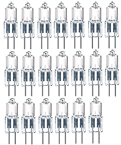 ShuoHui G4-halogenlampor, 5 W, 12 V, dimbar, dubbel stifts bas, klar kapsel, varmvit, dimbar