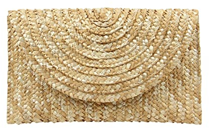 EVEOUT Damen Stroh Clutch Handtasche Sommer Gewebte Geldbörse Strand Urlaub Hochzeit Handtasche