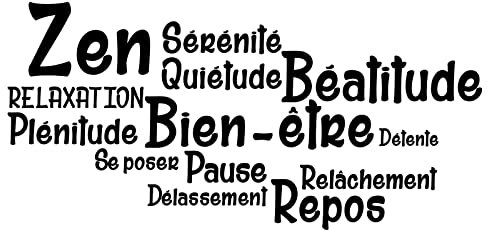 Autocollant mural amovible en vinyle pour salle de bain salle de bain zen et salle de bain