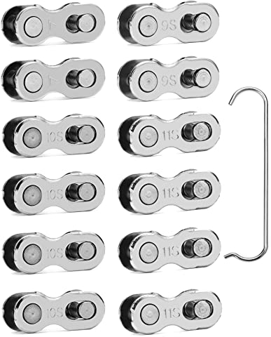 QWORK® 12 Paar kettenschloss Fahrradkette für 6-7-8 9 10 11 Kette Fahrrad, Wiederverwendbare Fahrradkette, Silber