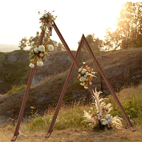 Susire Hochzeit Traubogen Rosenbogen Hochzeitsbogen: 2er Set Holz Dreieckiges Vintage Dekoration Blumenbogen Ballonbogen für Hochzeits Hintergrund Groß Event Party Klein 255×170cm Groß 300×210cm