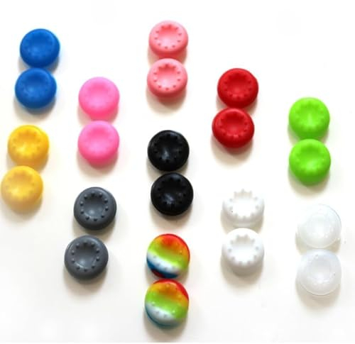 24-Pack Anti-Slip Silicone Thumb Grip Caps, 12 Colors High Sensitivity Joystick Covers with 360° Textured Dots for PS5 PS4 Xbox Series X/S Xbox One Xbox 360 Controller
