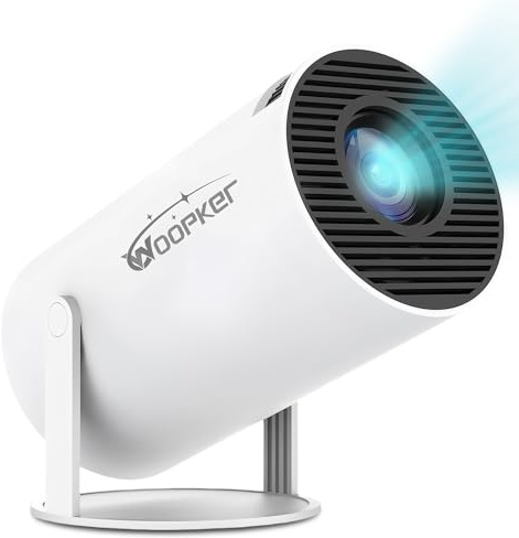Miniprojektor med WiFi och Bluetooth, bärbar projektor 4K 1080P-stöd, automatisk trapetskorrigering, 200 ANSI-lumen, 40–130 tums skärmfilmprojektor, smart projektor med Android 11.0