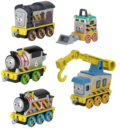 Thomas & Friends Diecast Vehicle Set Construction Crew 5 Push-Along Toy Train Engines for Preschool Kids Ages 3+ Years, JBW26