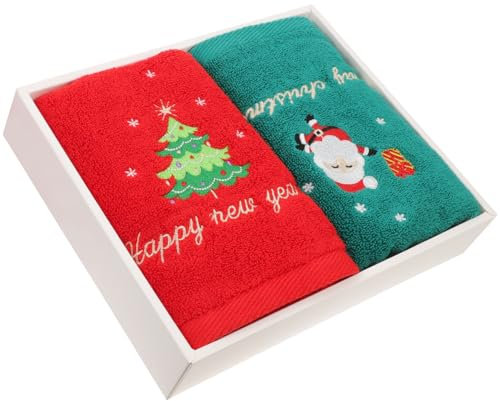 SOLUSTRE Festliche Weihnachtsmann-handtücher 2 Stück Weihnachtsbadetücher Große Größe Weihnachtsdekor Jungen Und Mädchen