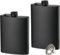 Koliyn 2Pack Hip Flasks for Liquor, 8 Oz & 12 Oz Stainless Steel Leakproof Thin Flasks with Funnel for Men & Women Matte Black