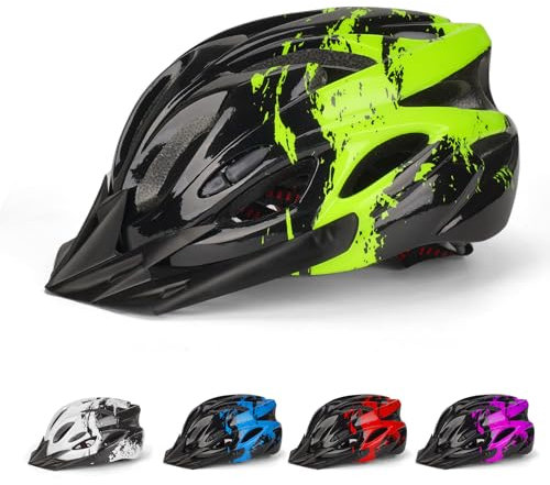 Fahrradhelm Kinder, Verstellbarer Kinderhelm für Jungen und Mädchen im Alter von 3–15 Jahren, Multisport-Kinderhelm (50–59cm), Sicherheitshelm für Fahrrad, Roller, Skating (Green, S: 50-55cm)