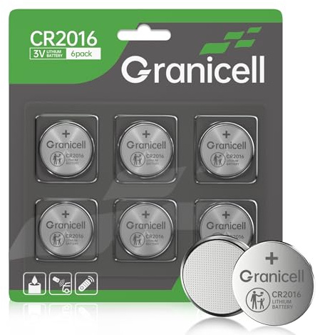Granicell 2016 Battery Compatible with Apple AirTag CR2016 Lithium 3V Coin Battery for Child Safety, Suitable for Key Fobs, Smart Sensors, Scales, Candles and More (CR2016-6)