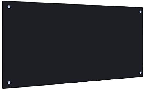 Myheimly Küchenrückwand Spritzschutz Fliesenspiegel Glasplatte Rückwand Herdspritzschutz Wandschutz Herd Küche Hartglas Schwarz,100 x 50 cm