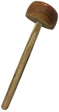 Batidora manual tradicional de madera Ghotna, 12 pulgadas, color marrón