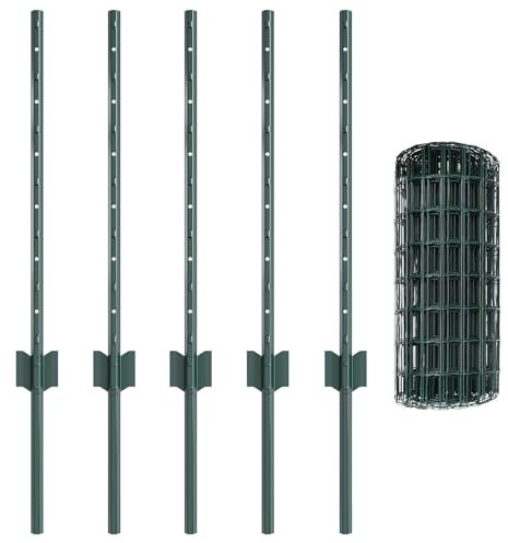 vidaXL Euro Staket med Stöd 10 x 0,6 m PVC-belagda stål Grön Mesh