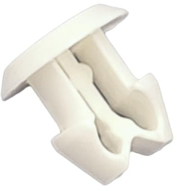 Rivetti Porta Targa in Nylon (Plastica), Facili da Montare, per Fissaggi Targhe, Dimensione Standard, Adatto per Auto, Moto, Furgone - Bianco - 50 pezzi - Plastic Hardware Store