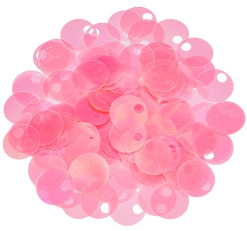CABODYALS 50G Clear Pink Loose Sequin Flat Round Big Hole Pvc Decorative Spangles Circular Embellishment Shiny Glitters Paillettes Sequins for Making Clothing Neacklace Earrings Party Decor Diy Craft