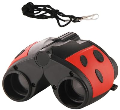 Kids Binoculars Toy Portable Camping for Camping Presents Birthday Red
