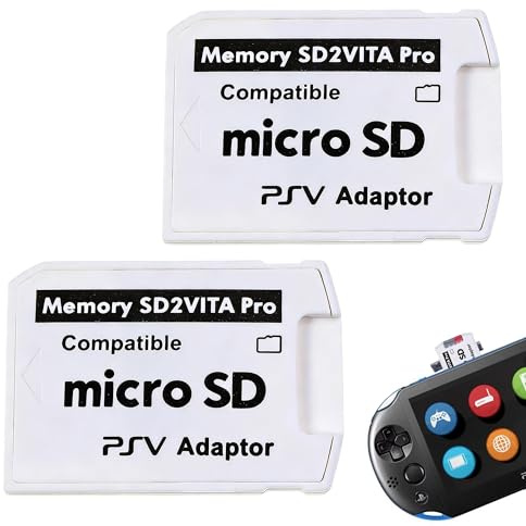 Noenaeni 2PCS Ultimate Version SD2Vita 5.0 Memory Card Adapter for PS Vita PSVSD Micro SD Adapter Converter for Sony PS Vita 1000/2000, Game Accessories for PlayStation Vita(SD Card Not Included)