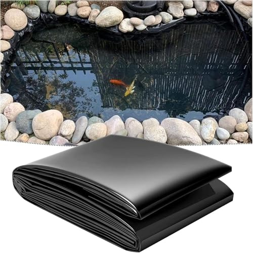 Fodera per Laghetto, Pelli per Fodere per Laghetti in Gomma Hdpe da 0,12 Mm, Membrana Impermeabile Koi da Cortile Resistente al Sole per Fontana da Giardino, Laghetto per PES, 1.5x9m(4.9x29.5ft)