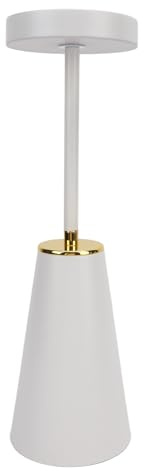 Lampada da Tavolo Senza Fili Luce LED Portatile Ricaricabile con Controllo Touch per L'ufficio della Camera da Letto di Casa - Design Elegante in Alluminio (WHITE)