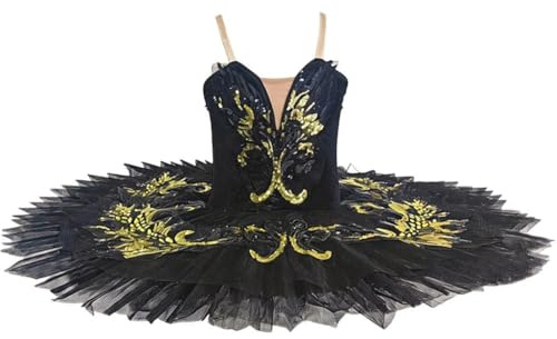 Stakee Robe De Ballet pour Femme, Costume De Danse du Lac des Cygnes, Justaucorps De Ballet Brodé De Sequins, Jupe De Ballet Pancake, Vêtements De Danse