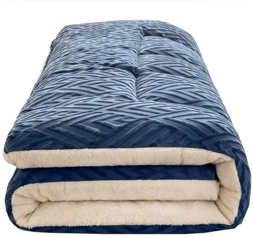 Japansk futomadrass barnsäng vikbar 90 x 200 cm TwiBed mamma fasthet blå lätt bärbar perfekt för små gästrum