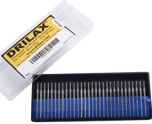 Dengzhu Lot de 30 forets diamantés pour bijoux/verre de mer/coquillages/pierres précieuses 1 mm 1 mm