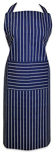 DII Professional and Commercial Grade, Chef Stripe Kitchen, Apron, Nautical Blue