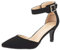 DREAM PAIRS Womens Court Shoes Pointed Toe Low Kitten Heel Ladies Pumps Ankle Strap Dress Sandals Lowpointed Black Nubuck Size 8 US/ 6 UK